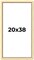 20x38 Simple Gold Picture Frame - UV Acrylic, Foam Board Backing, Hanging Hardware